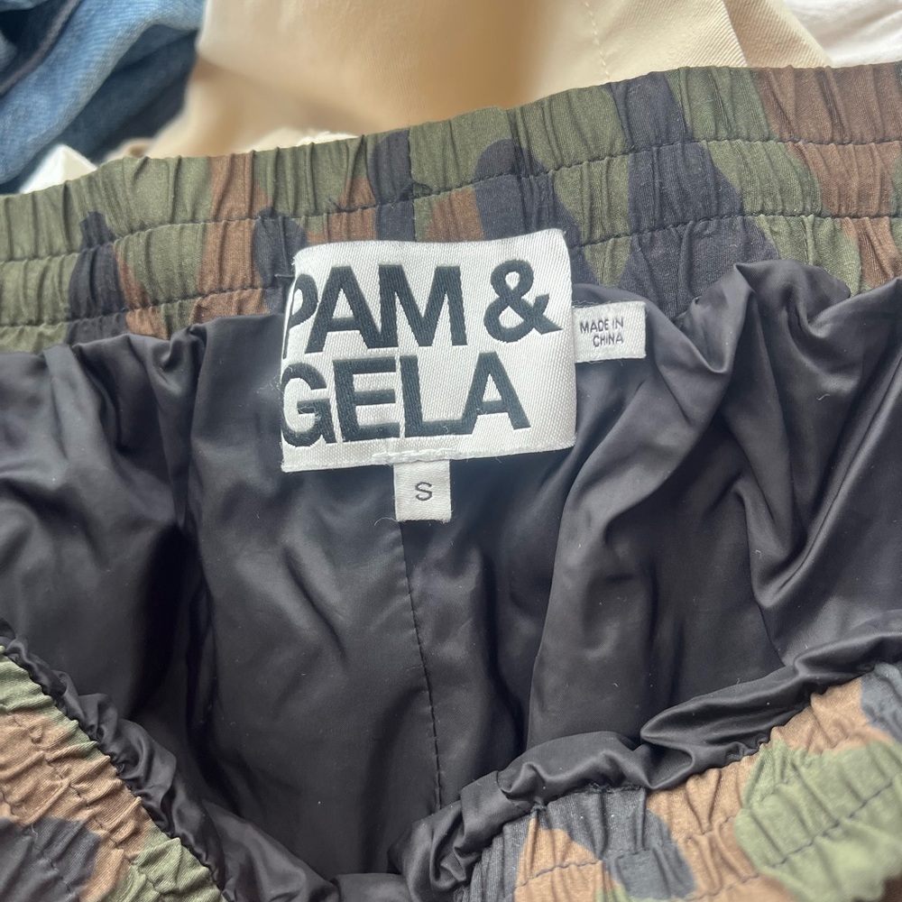 Pam & Gela Camouflage Skirt in Olive Green, Brown & Black